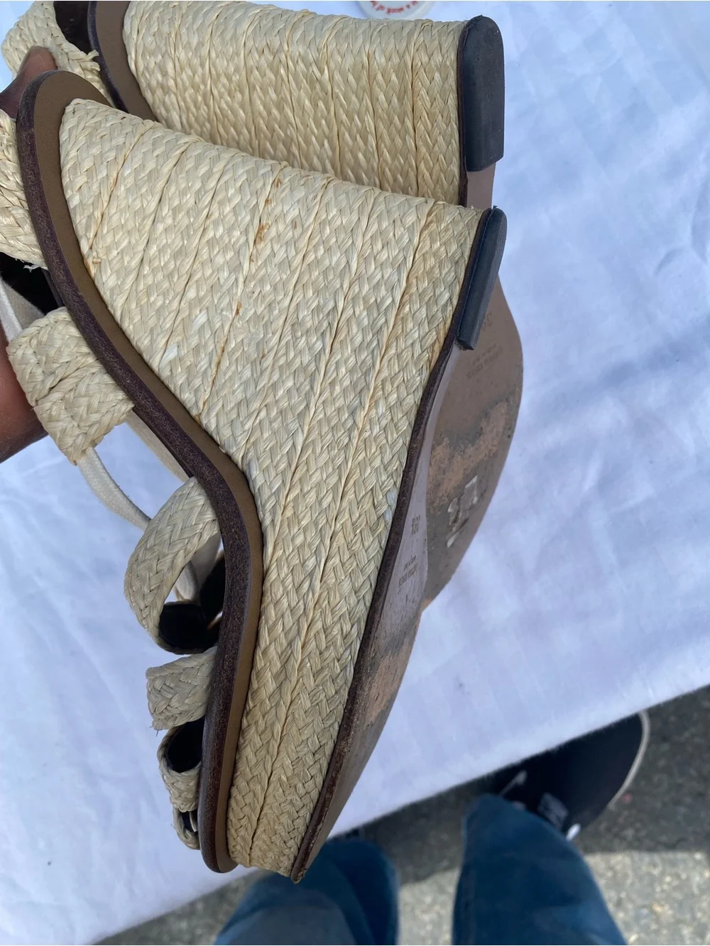Bottega Veneta Natural Braided Espadrille Lace-Up Sandals
